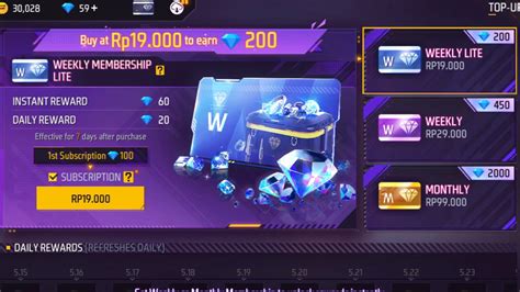 membership mingguan ff murah Isi Garena Shell topik top up arena tempur image 1